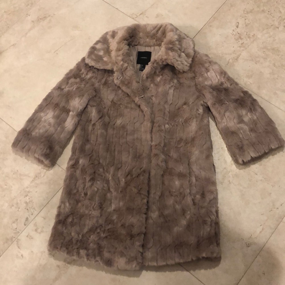 Taupe Faux Fur Forever 21 Jacket